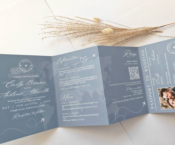 Dusty Blue Wedding Invitations