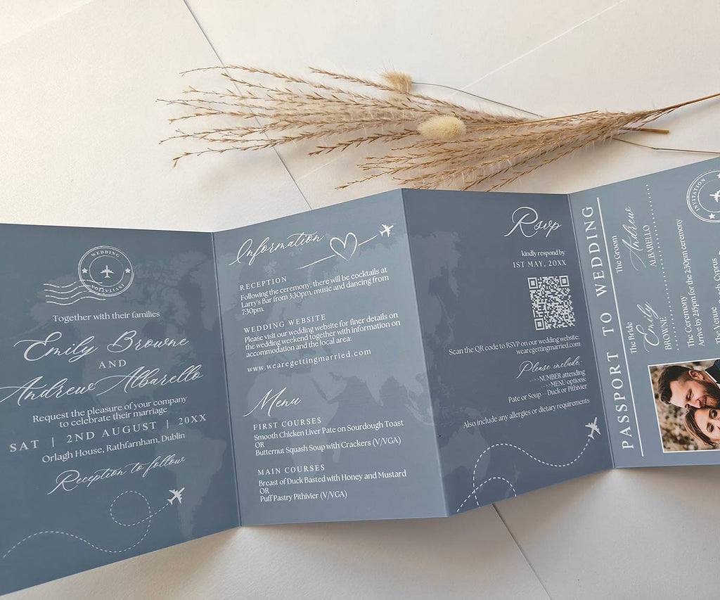 Dusty Blue Wedding Invitations