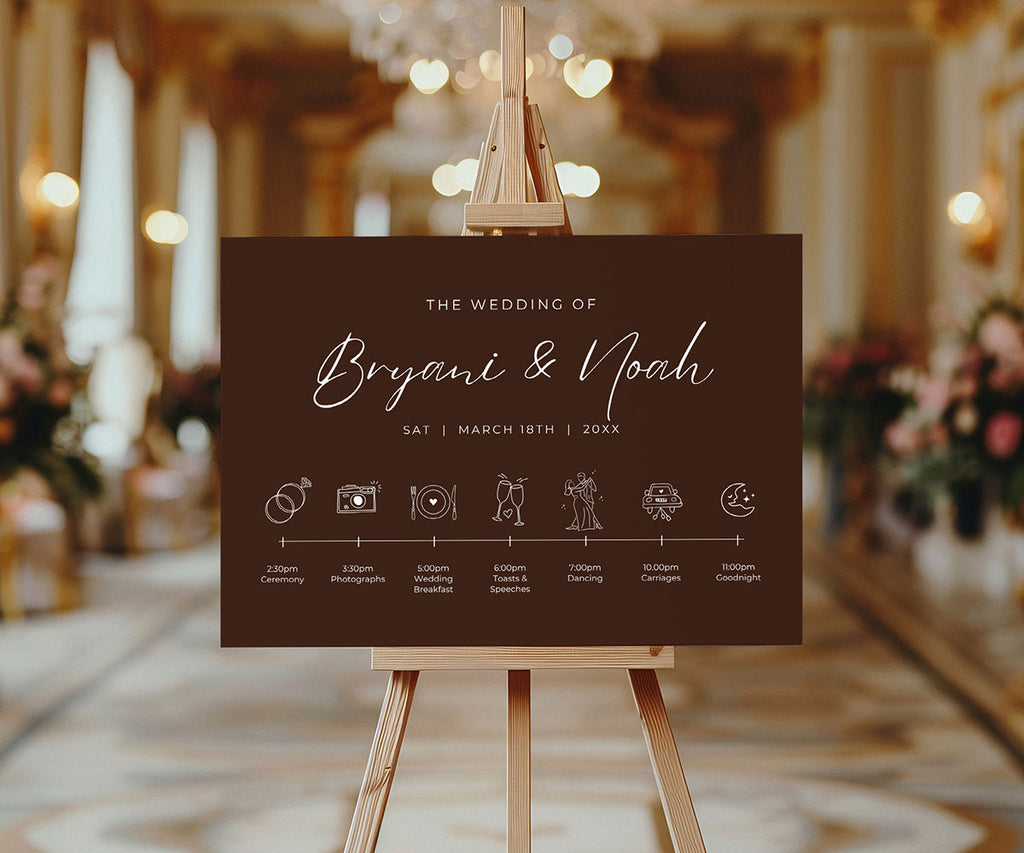 Chocolate Wedding Timeline Sign