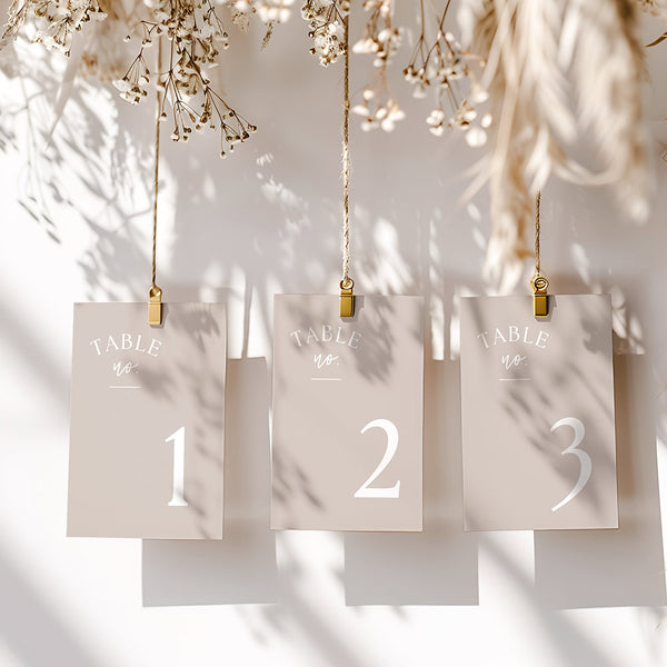 Neutral Table Numbers