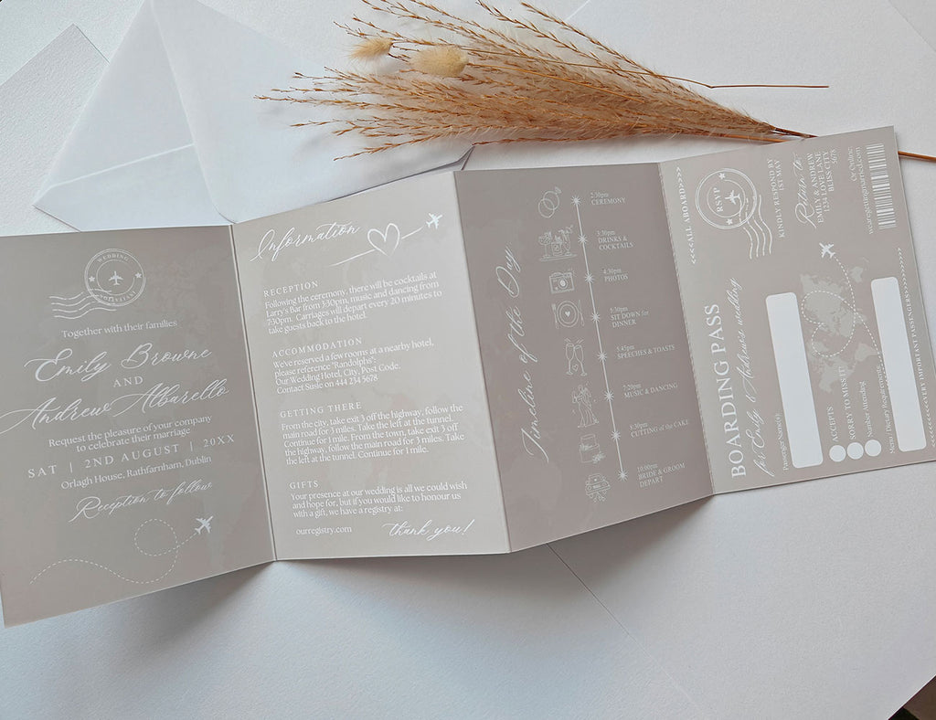 Dusty Blue Passport Invitations