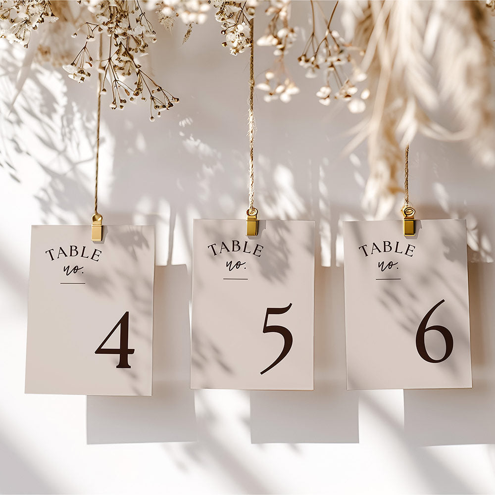 Mocha Espresso Table Numbers