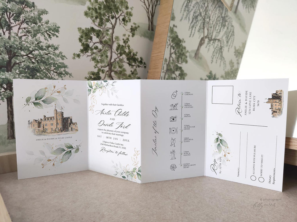 Wedding Venue Sketch Invitations