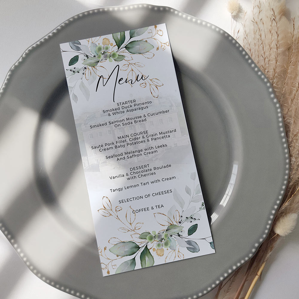 Wedding Venue Sketch Menu Cards