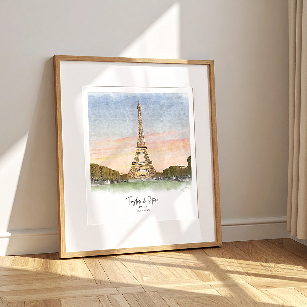 Framed Wedding Venue Watercolour Sketch