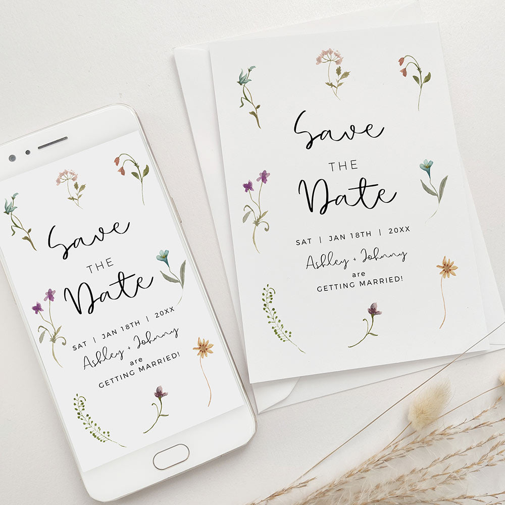 Digital Wildflower Save the Dates