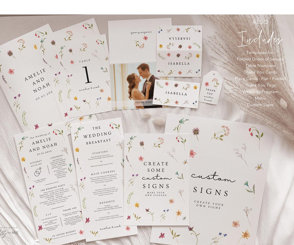 Bundle of Wildflower Wedding Templates